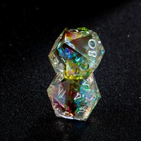 Ensemble de dés DND en résine à bords tranchants, faits à la main, OEM, 7 pièces, dés polyédriques arc-en-ciel irisés pour les jeux de rôle Dungeons & Dragons