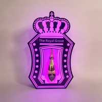 Présentoir à vin lumineux LED en acrylique pour bar KTV, support de présentation de spiritueux, style moderne et simple, pour bouteilles de 750 ml, glorificateur de bouteilles