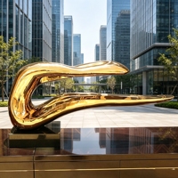 Sculpture moderne abstraite de danseuse de ballet K062 en acier inoxydable poli avec base en forme de tasse à café pour l'art public commercial