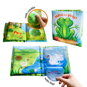 <span class=keywords><strong>Livre</strong></span> en tissu Peek-a-Boo avec son bruit froissé, <span class=keywords><strong>livre</strong></span> en tissu interactif pour enfants, jouet pour bébé avec un plaisir infini - Product Image 2