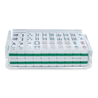 144 carreaux acrylique Mahjong Case Laser-gravé Perspex chinois taïwanais Mahjong Set Box avec couvercle fluorescent