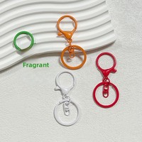 Lot de 3 fermoirs mousquetons à anneau plat en forme de huit, colorés, avec finition peinture cuite, en alliage, pour porte-clés, pendentifs DIY, jouets et poupées