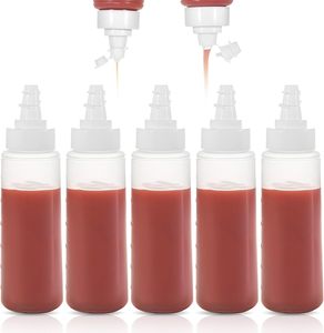 Bouteilles en plastique PET de qualité alimentaire de 250 ml (8 oz) et 360 ml (12 oz) pour miel et sirop, bouteilles souples en plastique pour sauces avec bouchon à clapet - Product Image 1
