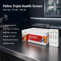 Kit de test rapide pour le diagnostic vétérinaire des chats : bandelette de détection combinée des antigènes FeLV, FIV et FHV (Triple Test Virus)
