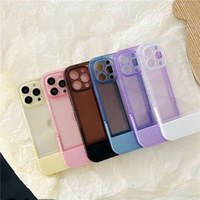 Tiktok Hot Camera Protection Invisible Stand Holder Phone Case Pour Iphone 11 12 13 14 Pro Max X XS XR 7 8 Plus SE