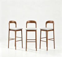 Chaise de bar moderne en bois empilable, légère, durable, écologique, stable, avec accoudoirs en fer et bois, pour usage commercial, maison, bureau, hôtel