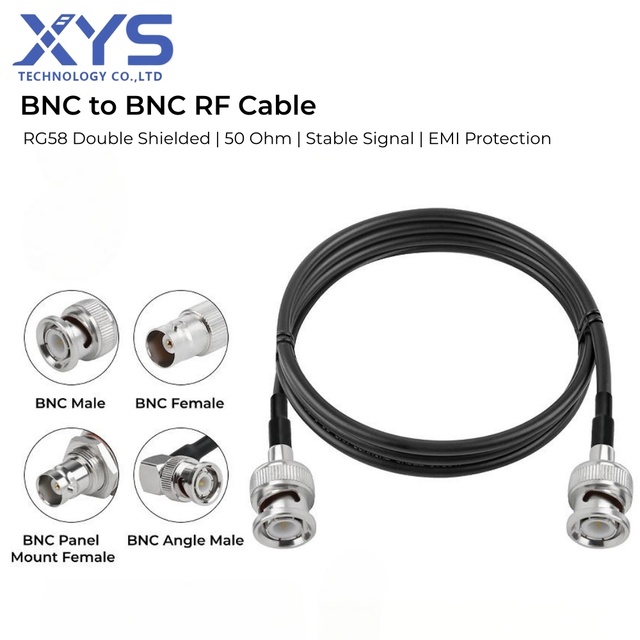 Custom Cable BNC Male to BNC Female RF Extension Cable RG58 Double Shielded Coaxial Cable Assembly