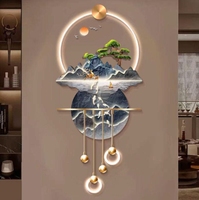 Peinture Murale de Luxe Scène d'Intérieur 3D Lumineuse LED en Métal et Acrylique, Dernier Cri, Très Demandée