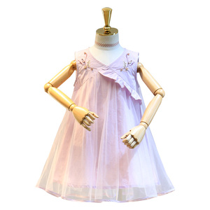 Nouvelle robe tunique moderne pour filles, style princesse, broderie ajourée, modèle formel Kaftan, designs Dubaï pour filles en été - Product Image 1