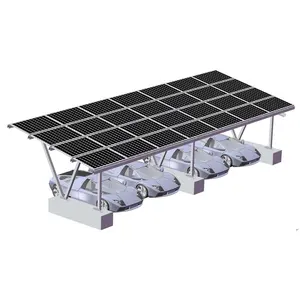 Super surya OEM desain terbaik komersial atau penduduk carport tahan air & umum carport aluminium surya PV terpasang