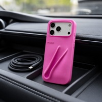 Étui de téléphone portable en silicone antichoc imitation cuir avec support pour 15 Pro Max, design tendance style Ins
