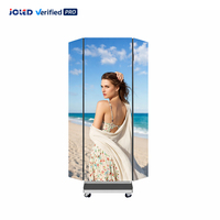 Totem publicitaire LED d'intérieur, écran pliable à trois volets, lecteur publicitaire miroir, affichage d'affiches LED pour utilisation dans les centres commerciaux