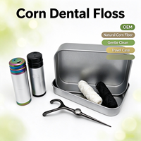 Fil dentaire en PLA de paille de maïs compostable écologique en gros et au détail avec flacon en verre OEM pour l'hygiène bucco-dentaire domestique Marque privée