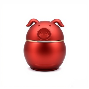 Broyeur à tabac manuel portable HERO, design moderne en forme de cochon, avec poignée en caoutchouc, 4 couches, en aluminium lisse – Meilleure vente - Product Image 5