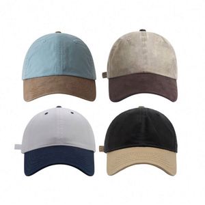 หมวกเบสบอลทรงสปอร์ต 6 แผง แบบขายส่ง ปักลายและพิมพ์ลายได้ตามสั่ง สไตล์วินเทจทำสีซีดแบบสองสี ผ้าฝ้ายล้างสี หมวกทรง 'Dad' - Product Image 1