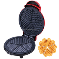 Machine à gaufres électrique domestique très vendue, 5 empreintes rondes, mini gaufrier en forme de cœur pour le petit-déjeuner