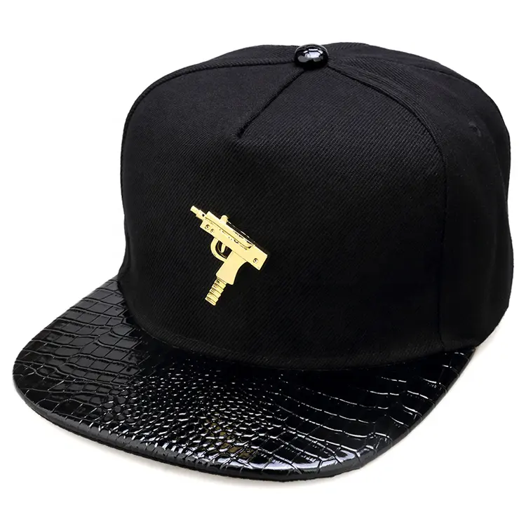 Barato atacado metal placa 5 painel tampa snapback personalizado