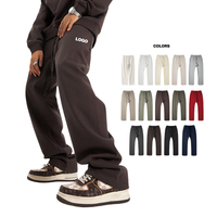 Pantalon long ample à poches, style streetwear, poids lourd 445 g/m², 65 % coton, 35 % polyester, coupe droite pour homme, OEM ODM