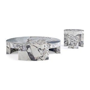 Tavolino rotondo in pietra personalizzato con <span class=keywords><strong>Design</strong></span> di grandi piedistalli in marmo tavolini da salotto mobili di lusso moderno <span class=keywords><strong>tavolo</strong></span> da centro - Product Image 6