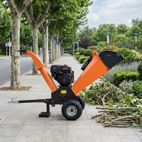Broyeur de bois à essence 15HP GS120, capacité de 120 mm, broyeur de branches avec prise d'entrée pliable pour un entretien et un rangement faciles
