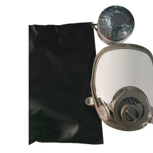 Masker Gas wajah penuh karet, Panorama industri <span class=keywords><strong>Respirator</strong></span> dapat digunakan kembali Filter CE Anti beracun asap nuklir - Product Image 5