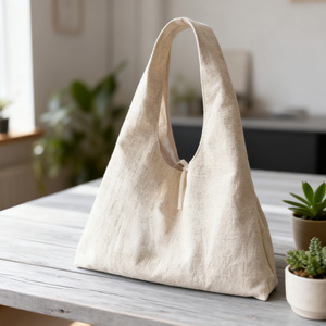 Tùy Chỉnh Trống Bow Hobo Túi Thiết Kế Mới Thời Trang Nách Vai Túi Sinh Thái Thân Thiện Với Bông Vải <span class=keywords><strong>Tote</strong></span> Túi Mua Sắm Với Lót - Product Image 6