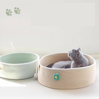 Cama para Gato de Corda de Algodão Durável com Envio Rápido, Ninho para Gato em Formato de Flor, Cestas para Animais de Estimação, Tamanho S-L, Quatro Estações