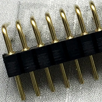 Connecteur de broches à angle droit usiné à rangée unique, pas de 2,0 mm, hauteur 2,8 mm, 02-40P, broches rondes, carte à carte