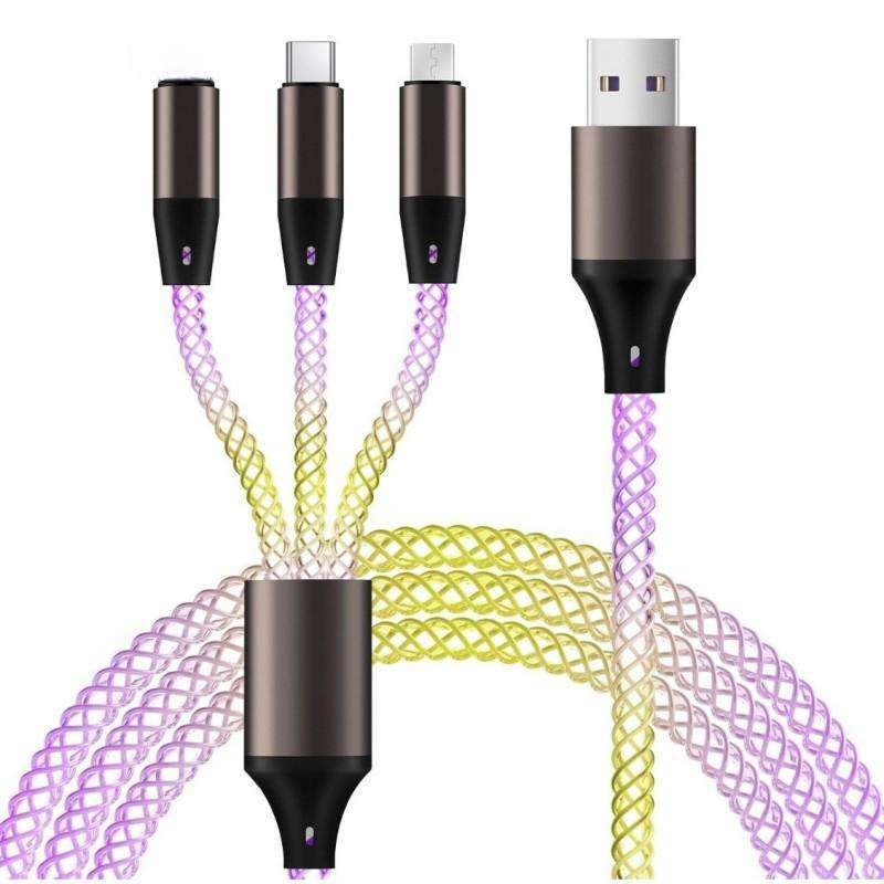 White 3 in 1 LED Cable