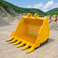 Godet à grille pour excavatrice, godet tamis robuste pour la séparation des roches et du sol, tri des déchets de construction