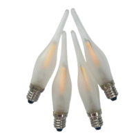 Ampoule LED à filament E10 C15 GS1, effet flamme de bougie, 230V 0.5W, boîtier givré, pour la décoration de lustres en cristal.