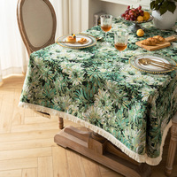 Tapis rectangulaire en coton et lin jacquard épais de haute qualité, motif géométrique, style peinture à l'huile vintage américain, anti-poussière