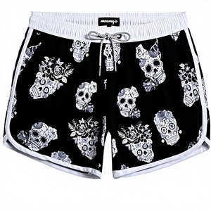 Pantalones Cortos Deportivos Mamyo para Hombre, con Estampado de Calavera, Cintura Media, Cordón Ajustable, Transpirables, Diseño en Blanco y Negro - Product Image 1