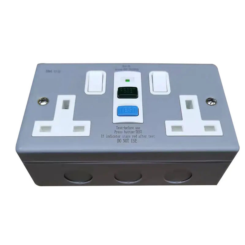 13A 30MA RCD interruttore metallico britannico in acciaio inossidabile 230V 2ang presa GFCI