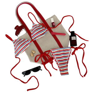 Traje de Baño de Dos Piezas Sexy para Mujer, con Push-Up, Diseño de Parches, Tanga, Bikini, OEM, Ropa de Baño para Carnaval - Product Image 1