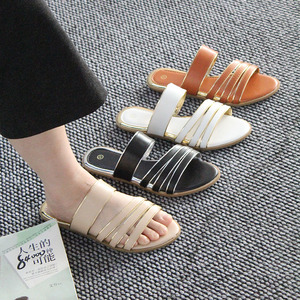 Sandales et pantoufles décontractées légères pour femmes, nouvelle collection été, style ouvert, semelle plate, best-seller, haute qualité - Product Image 1