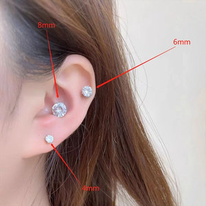 Custom Lady Earring Fashion Diamond 316L Stainless Steel 4 6 8mm <b>Clip</b>-on Diamond Magnetic Earrings Magnet Earrings For Women - Product Image 4