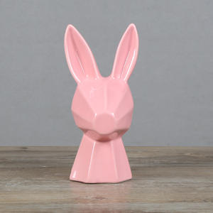 Figurine de <span class=keywords><strong>lapin</strong></span> blanc et noir personnalisée en forme de décoration intérieure en céramique style moderne simple - Product Image 6
