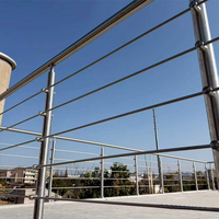 Poste de Barandilla de Cable de Acero Inoxidable y PVC con Altura Ajustable de 36"-42", Diseño Minimalista para Apartamento/Balcón/Escalera, Garantía de Más de 10 Años