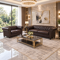 Canapé Chesterfield traditionnel en tissu capitonné, siège individuel, structure en bois massif pour villa, appartement et hôtel, ensemble de meubles pour salon