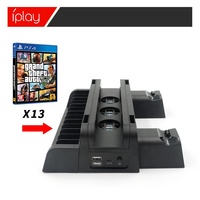 Support de Refroidissement Vertical Multifonctionnel avec Station de Charge pour Manettes Playstation 4, PS4 Pro et PS4 Slim