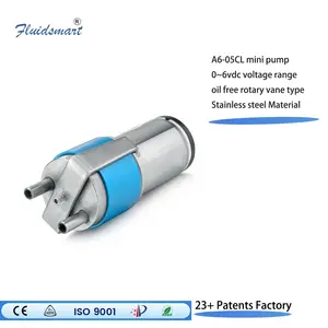 स्थिर प्रवाह के साथ 6v डीसी ऑयललेस ब्रश लघु वायु पंप, 6एलपीएम ब्रश कोरलेस मोटर माइक्रो ग्रेफाइट रोटरी वेन वैक्यूम पंप