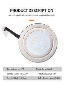 Long Life Energy Efficient DC12V LED Under Cabinet Light 1.5W Kitchen Stove Hood Light Bulb Cooker Range Hood Parts Lamp