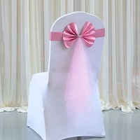 Élastique gratuit mariage arc chaise dos fleur hôtel Banquet mariage maille ruban décoration noël cravate