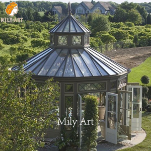 Décoration de cour extérieure Gazebo en métal pour jardin <span class=keywords><strong>Serre</strong></span> en <span class=keywords><strong>fer</strong></span> <span class=keywords><strong>forgé</strong></span> avec cadre en aluminium - Product Image 4