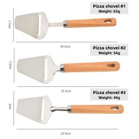 Coupe-fromage en acier inoxydable 430, lame robuste, pelle à pizza manuelle de qualité supérieure, spatule avec manche en bois de hêtre