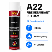 Colle mousse polyuréthane monocomposant A22 300ML certifiée A+ à prise rapide, mastic PU ignifuge pour l'ingénierie coupe-feu