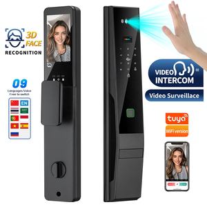 HanDaily Palm Tuya Wifiビデオインターホンスマートドアロック3D顔認識ロック-アンチピークデジタルドアロック - Product Image 1