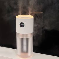 Humidificateur portable sans fil rechargeable à ultrasons à brume froide 500 ml, double pulvérisation, protection anti-séchage, veilleuse