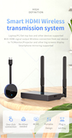 Kit Pemancar dan Penerima HDMI Nirkabel 4K VGA 2.4G 5G Antena Ganda Mode Cermin Perluas Jangkauan Tombol Privasi untuk PC TV Proyektor